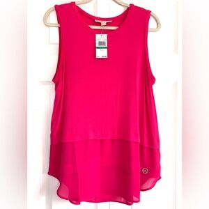 Michael Kors Sleeveless Faux-Layer Logo Top